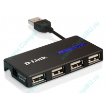 Карманный USB 2.0 концентратор D-Link DUB-104 в Одинцово, USB хаб DLink DUB104 (Одинцово)